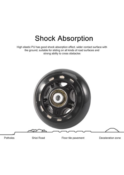4'lü Paket Sıralı Paten Tekerlekleri Iç/dış Mekan Yedek Tekerlek, Rulmanlar 70MM, Siyah (Yurt Dışından) modelleri