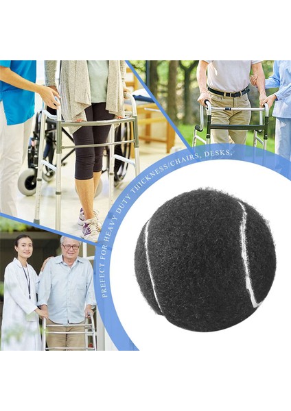 2 Adet Önceden Kesilmiş Yürüteç Tenis Topu Mobilya Ayakları ve Zemin Koruması Için, Ağır Hizmet Tipi Uzun Ömürlü Keçe Ped Kaplama, Siyah (Yurt Dışından) indirimleri