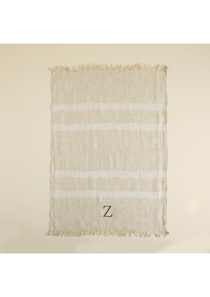 Monogram Bej Mutfak Havlusu