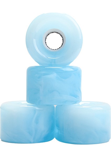 65X43MM Kaykay Eylem Pu Tekerlek Erkekler ve Kadınlar Longboard Sörf Tahtası Tekerlekleri Profesyonel Tekerlek Aydınlık Tekerlek, Mavi (Yurt Dışından)