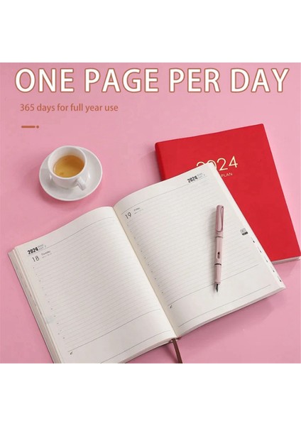 2024 Pembe Plan Defteri Takvim Kalınlaştırılmış Günlük Haftalık Ofis Okul Malzemeleri (Yurt Dışından) fiyatları