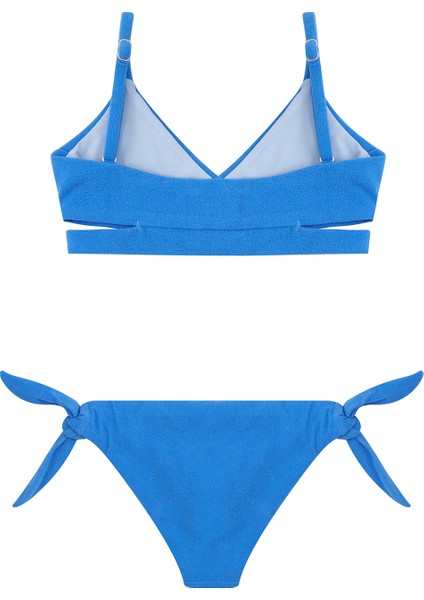 Claire Mavi Cut Out Detaylı Havlu Dokulu Kız Çocuk Bikini Takımı fiyatları