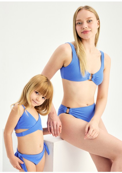 Claire Mavi Cut Out Detaylı Havlu Dokulu Kız Çocuk Bikini Takımı indirimleri