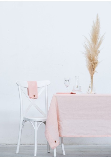 Linen Pembe Keten Masa Örtüsü 150 x 320 cm