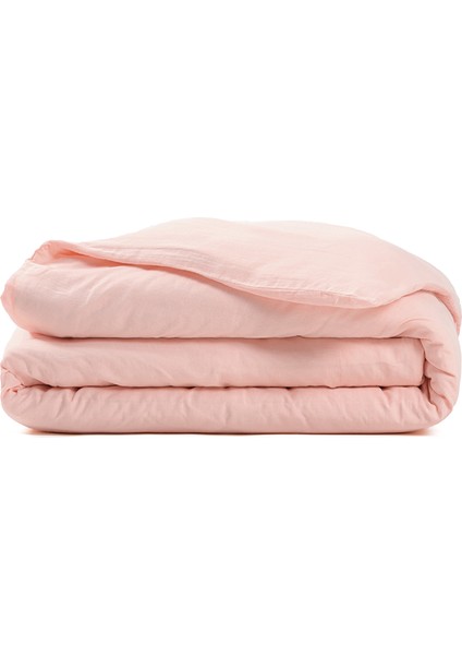 Washed Linen Pembe Keten Çift Kişilik Nevresim Kılıfı 200 x 220 cm