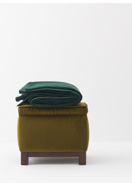 Yeşil Kadife Throw Koltuk Örtüsü 140 x 170 cm