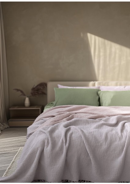 Cocoon Mor %100 Pamuk King Size Yatak Örtüsü 240 x 260 cm