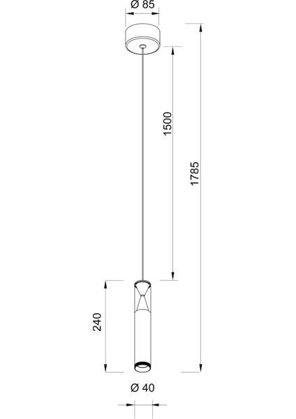Spark Koyu Gri Alüminyum Sarkıt Avize 4 x 179 cm