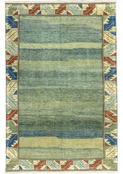 Allium El Dokuma Yeşil Azeri Halı 124X187 cm