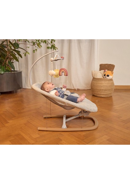 Zen Wave Floating Bouncer Wooden Grey 0-9 kg Beyaz Bebek Ana Kucağı