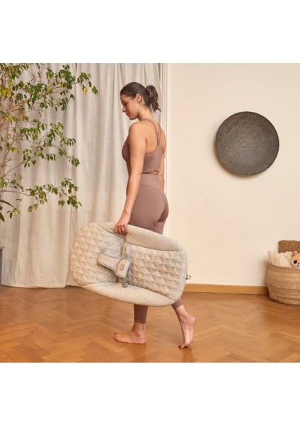 Zen Wave Floating Bouncer Wooden Grey 0-9 kg Beyaz Bebek Ana Kucağı