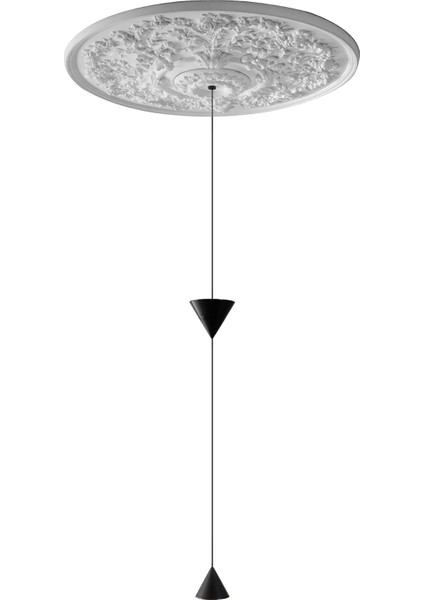 Moonbloom Mat Siyah Alüminyum Sarkıt Avize 75 cm