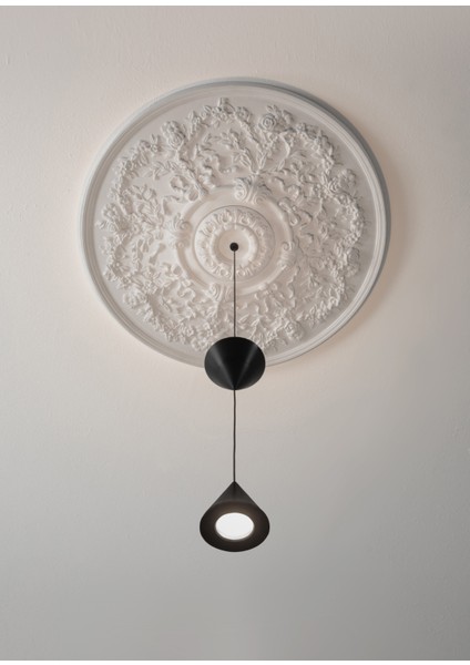 Moonbloom Mat Siyah Alüminyum Sarkıt Avize 75 cm