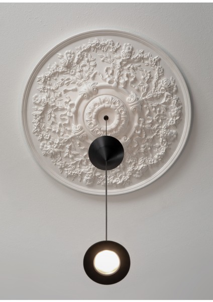 Moonbloom Mat Siyah Alüminyum Sarkıt Avize 75 cm