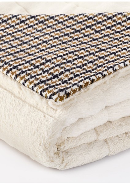 Krem Kürk Throw Battaniye 140X190 cm