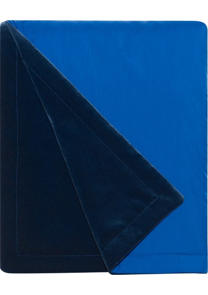 Saks Mavisi Kadife Throw Koltuk Örtüsü 140 x 170 cm