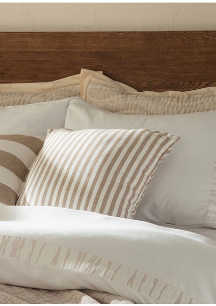 Perla Ekru Bambu Ekstra King Size Nevresim Seti 260 x 220 cm