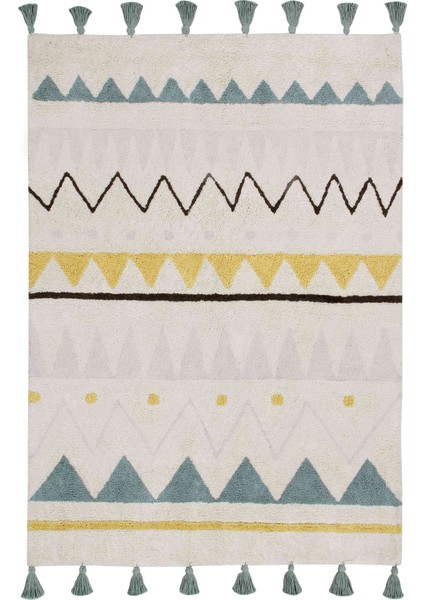 Vintage Mavi Azteca Natural Halı 140X200 cm