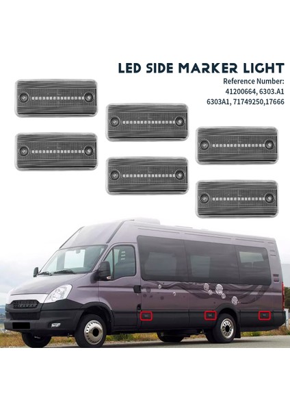 Fiat Ducato Iıı Iveco Daily Iv Daf Lf Xf Cf 5010306792 Için 6x Şeffaf LED Yan Işaret Lambası (Yurt Dışından) fırsatları