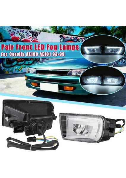 1 Çift Sis Lambası Montajı Süper Parlak Sis Lambası Sinyal Lambası Sis Farları Toyota Corolla AE100 AE101 1993-1999 (Yurt Dışından)