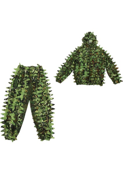 Yapışkan Çiçek Biyonik Yapraklar Kamuflaj Takım Elbise Avcılık Ghillie Takım Elbise Woodland Kamuflaj Evrensel Kamuflaj Seti (B) (Yurt Dışından)