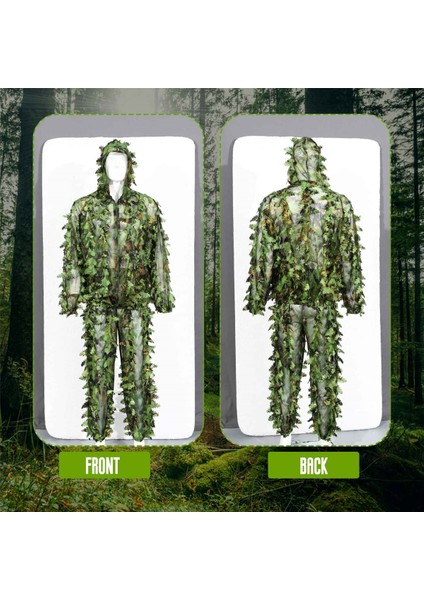 Yapışkan Çiçek Biyonik Yapraklar Kamuflaj Takım Elbise Avcılık Ghillie Takım Elbise Woodland Kamuflaj Evrensel Kamuflaj Seti (B) (Yurt Dışından)