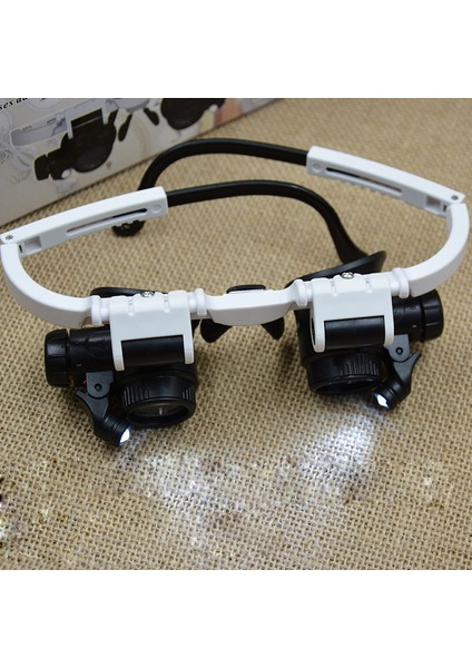 8x 15X 23X Çift Göz Büyüteç Kafa Giyen Onarım Kuyumcu Izle Saat Büyüteç Işıklı Büyüteç LED Işık ile (Yurt Dışından) indirimleri