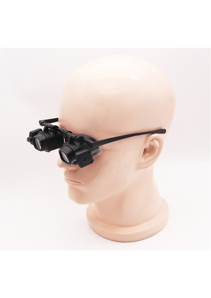 24X Kafa Bandı Büyüteç LED Işıklı Mücevher Saat Onarım Lehimleme Büyüteç Büyüteç Kaynak Gözlükleri Siyah (Yurt Dışından) fiyatları