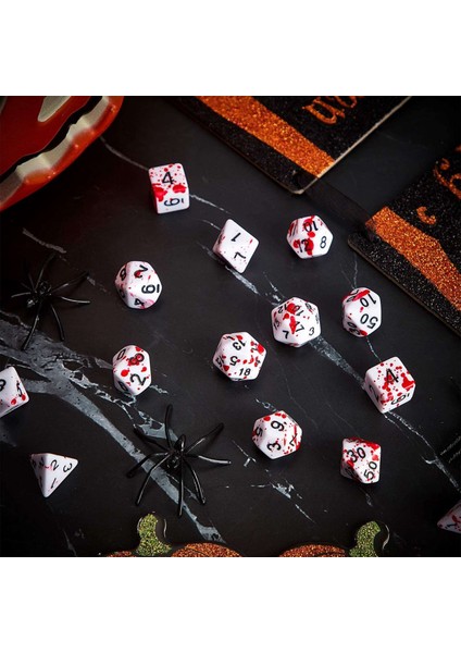Rpg Dnd Rol Yapma Zar Oyunları Için 14 Parça Kan Sıçrayan Zar Çokyüzlü 7-Die Zar Seti (Yurt Dışından) fiyatları