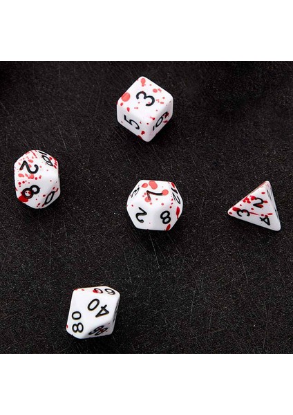 Rpg Dnd Rol Yapma Zar Oyunları Için 14 Parça Kan Sıçrayan Zar Çokyüzlü 7-Die Zar Seti (Yurt Dışından) modelleri