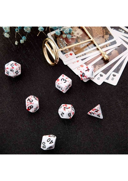 Rpg Dnd Rol Yapma Zar Oyunları Için 14 Parça Kan Sıçrayan Zar Çokyüzlü 7-Die Zar Seti (Yurt Dışından) fırsatları