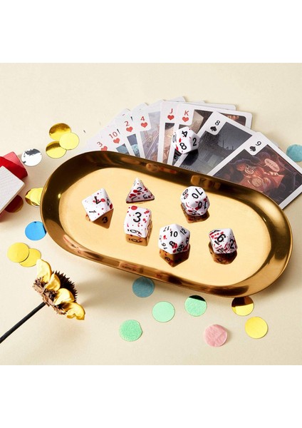 Rpg Dnd Rol Yapma Zar Oyunları Için 14 Parça Kan Sıçrayan Zar Çokyüzlü 7-Die Zar Seti (Yurt Dışından) indirimleri