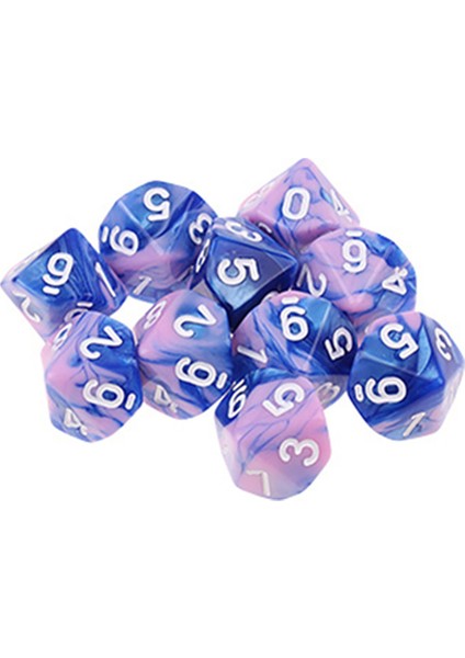 10 Adet/takım 10 Taraflı D10 Çokyüzlü Dices Numaraları Aramalar Masaüstü Masa Üstü Oyunu Pxpf, Stil 2 (Yurt Dışından)