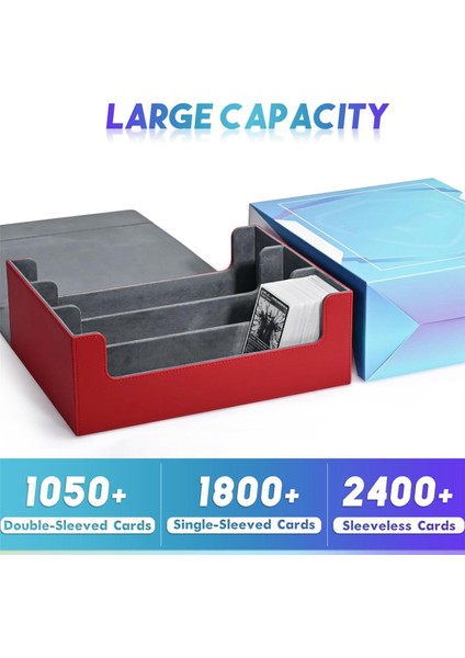 Ticaret Kartları Için Kart Saklama Kutusu, Kart Destesi Kutusunda 1800'DEN Fazla Tek Kollu Kart Saklama Kutusu, Kırmızı (Yurt Dışından) indirimleri