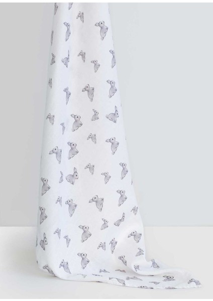 %100 Pamuk Iconique Lapin Müslin Gri Bebek Örtüsü 70X70 cm