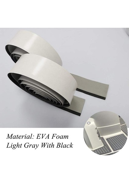 2400X57MM Kendinden Yapışkanlı Tekne Eva Köpük Tik Zemin Matı Güverte Yat Levha Pedi Tekne Güverte Matı, Açık Gri+Siyah (Yurt Dışından) fırsatları