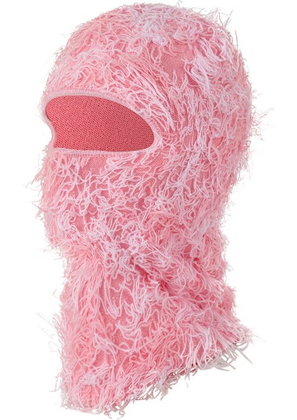 Distressed Kayak Maskesi Tam Yüz Örme Tüylü Yeat Shiesty Distress Maskesi Erkekler Kadınlar Için Pembe (Yurt Dışından)
