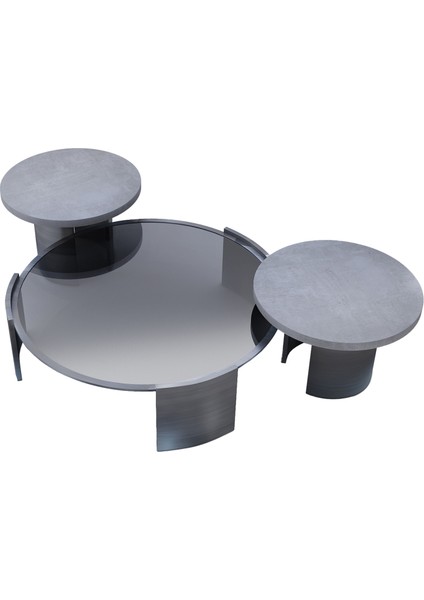 Joy Gri Cam Tabla Özel Patine Cilalı Metal Ayaklı Orta Sehpa modelleri