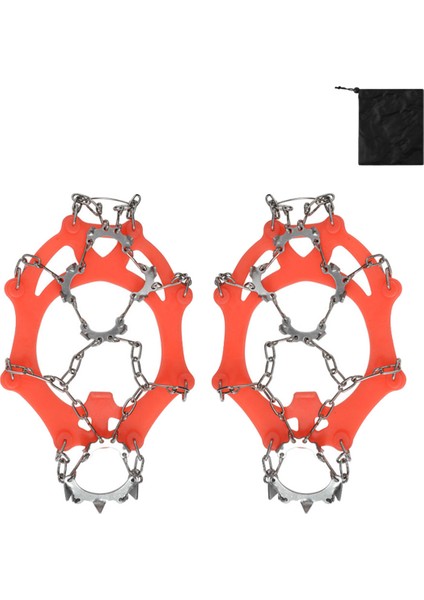 Açık Hava Tırmanışı Kaymaz Buz Kar Tutucu 13 Diş Çivili Kramponlar Aile Açık Hava Kamp Aksesuarları Için Kramponlar-Turuncu (Yurt Dışından)