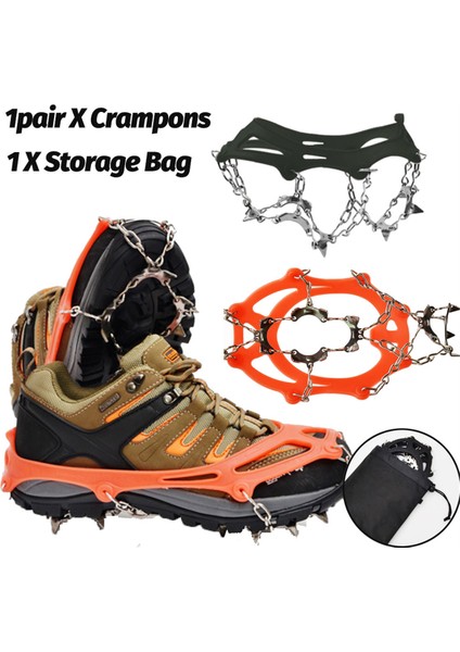 Açık Hava Tırmanışı Kaymaz Buz Kar Tutucu 13 Diş Çivili Kramponlar Aile Açık Hava Kamp Aksesuarları Için Kramponlar-Turuncu (Yurt Dışından) fiyatları