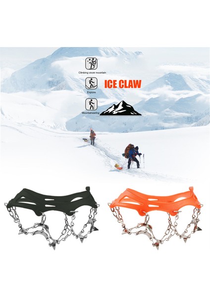 Açık Hava Tırmanışı Kaymaz Buz Kar Tutucu 13 Diş Çivili Kramponlar Aile Açık Hava Kamp Aksesuarları Için Kramponlar-Turuncu (Yurt Dışından) modelleri