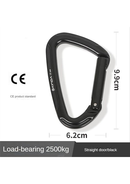 Xinda Outdoor Kamping Çıtçıtlı Kilit Sürgülü Kilit Hızlı Asma Kaya Tırmanışı Ana Kilit Halat Askısı Düz (Siyah) (Yurt Dışından) indirimleri