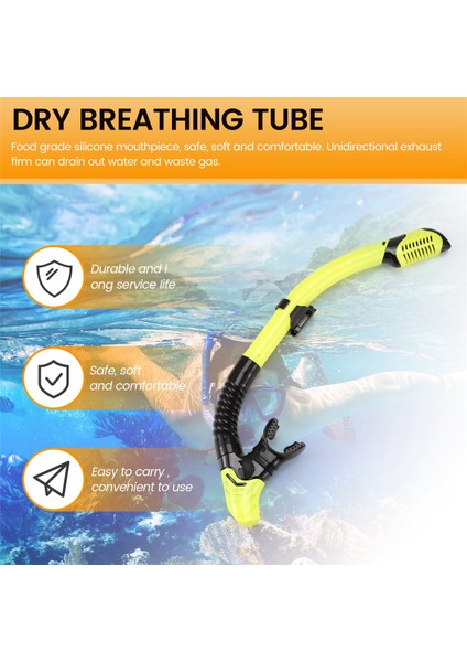 Kuru Şnorkel Tüpü Easy Breath Scuba Dalış Sıçrama Koruyucusu Üst Vana Yüzme Sualtı Ekipmanları Yetişkinler Erkekler Kadınlar Için A (Yurt Dışından)