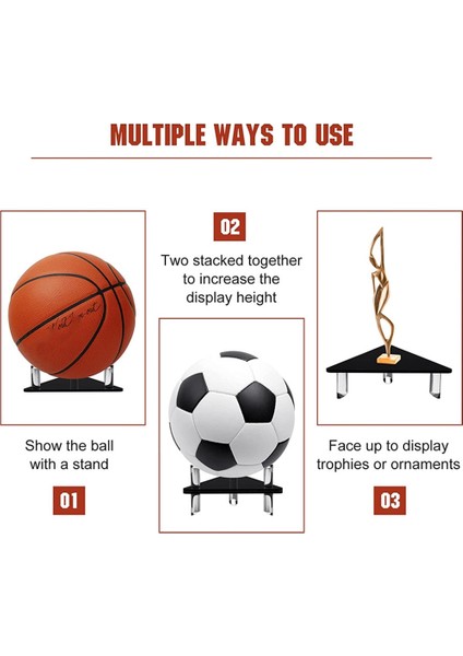 Akrilik Top Standı Tutucu, Basketbol Futbol Voleybol Futbol Rugby Topları Için Spor Topu Depolama Vitrin 2 Paket (Yurt Dışından) fiyatları