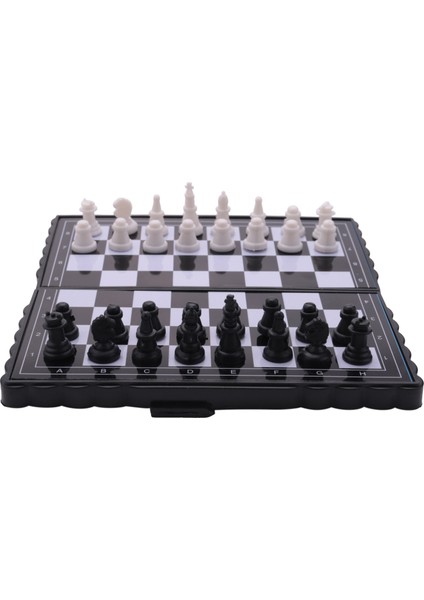 5x5 Inç Satranç Taşınabilir Plastik Katlanır Tahta Manyetik Satranç Oyunu Mini Satranç Seti Bulmaca Parti Aile Etkinliği (Yurt Dışından)