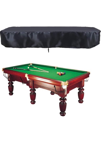 Dikdörtgen Masa Için Ipli Dayanıklı Su Geçirmez Masa Örtüsü ile 8ft Bilardo Bilardo Masası Örtüsü, Siyah (Yurt Dışından)