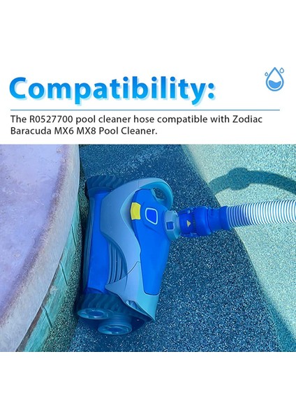 R0527700 Zodiac Baracuda Mx6 Mx8 Havuz Temizleyici Için Havuz Temizleme Hortumu, Havuz Sistemleri Için 39 Inç Döner Kilitli Hortum - 2 Paket (Yurt Dışından)