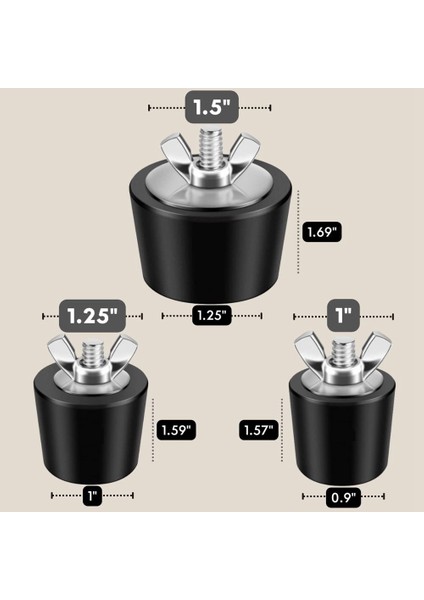 3pcs Havuz Kışa Hazırlama Fişleri, 3 Boyut, 1 Inç, 1,25 Inç ve 1,5 Inç, Vidalı Yüzme Havuzu Kış Genişletme Fişleri (Yurt Dışından) fiyatları