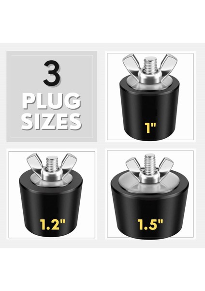3pcs Havuz Kışa Hazırlama Fişleri, 3 Boyut, 1 Inç, 1,25 Inç ve 1,5 Inç, Vidalı Yüzme Havuzu Kış Genişletme Fişleri (Yurt Dışından) fırsatları