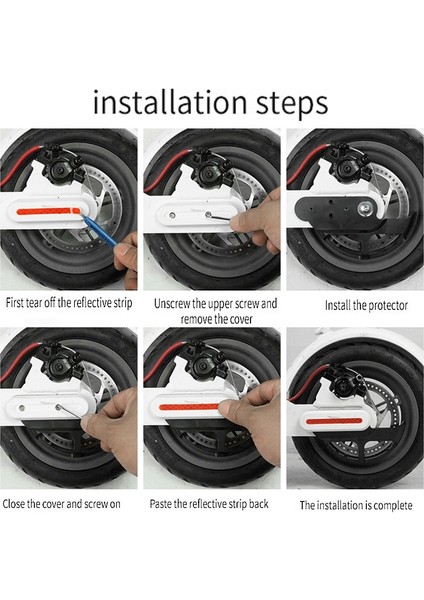 Koruyucu Fren Diski Koruyucu Çamurluk Çamurluk Braketi Xiaomi M365 Pro/1s Elektrikli Scooter Aksesuarları Beyaz (Yurt Dışından) modelleri